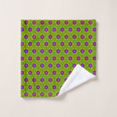 Joli vert et violet Motif d'art populaire (Gant de toilette)