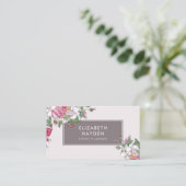 Joli vintage carte de visite floral (Debout devant)