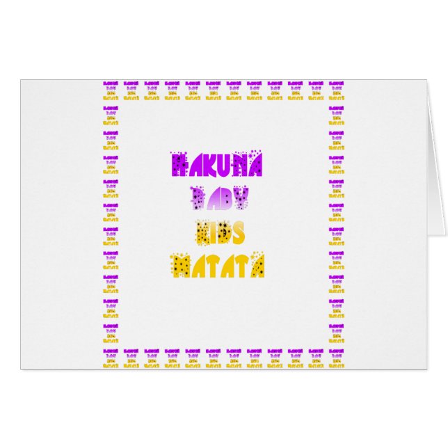Joli violet et jaune Hakuna Matata bébé enfants G (Devant horizontal)