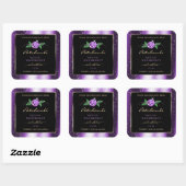 Joli violet et noir produit Étiquette Rose Flower (Feuille)