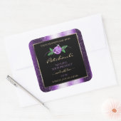 Joli violet et noir produit Étiquette Rose Flower (Enveloppe)