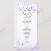 Joli violet Feuille White Wedding Programme (Dos)