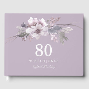Joli violet Fleur 80e anniversaire fête Livre d'or