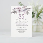 Joli violet floral 85e anniversaire Invitation de  (Debout devant)