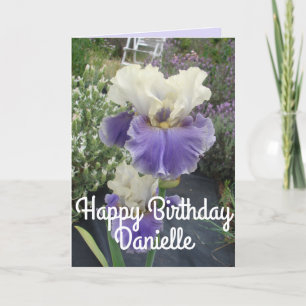 Joli violet Iris Flower Photo Carte Anniversaire