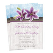 Joli Violet Lily Anniversaire Invitations