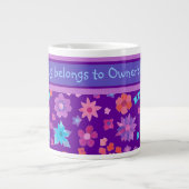 Joli Violet Personnalisé Flower Power Jumbo Mug (Devant)