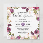 Joli violet rose Fête des mariées Invitation (Devant)