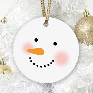 Joli visage de bonhomme de neige heureux Noël souv