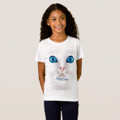 Joli visage de chat avec les yeux bleus T-shirt (Devant entier)