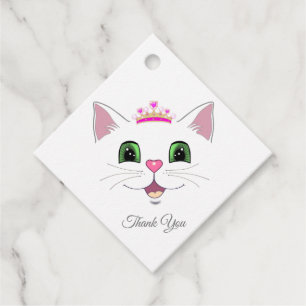 Joli visage de chat royal avec couronne Étiquette