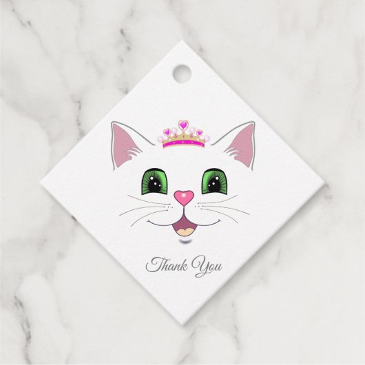 Joli visage de chat royal avec couronne Étiquette (Devant)