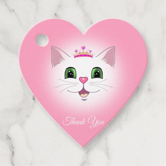 Joli visage de chat royal avec couronne Étiquette (Devant)