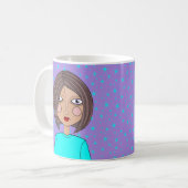 Joli visage Stylisé Mug (Devant gauche)