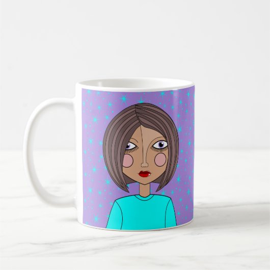 Joli visage Stylisé Mug (Gauche)