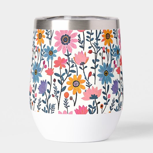 Joli Whimsical Fleurs colorées Monogrammes (Arrière)