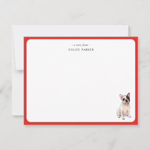 JoliBouledogue français à bordure rouge Noël Merci