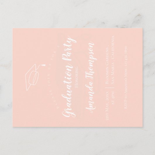 Jolie 2025 Photo Invitation d'annonce de remise d (Dos)