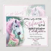 Jolie 3D Spirit Pony 14 Invitation anniversaire (Devant / Derrière)