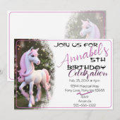 Jolie 3D Spirit Pony 19 Invitation anniversaire (Devant / Derrière)