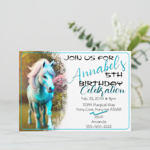 Jolie 3D Spirit Pony 25 Invitation anniversaire