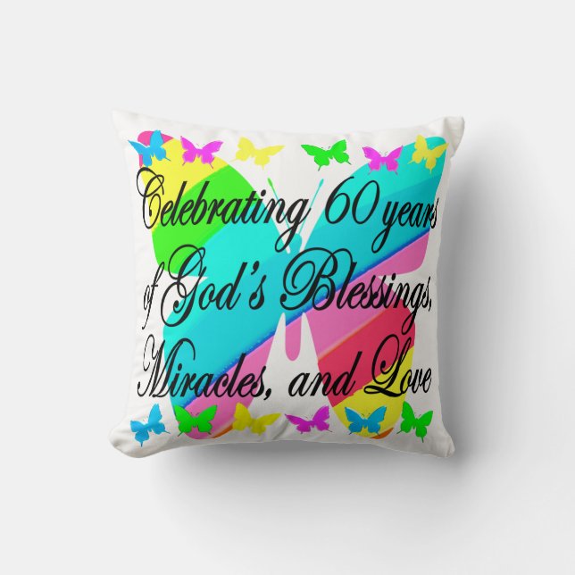 JOLIE 60E ANNIVERSAIRE DIEU AIMER COUSSIN (Recto)