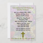 JOLIE 90E ANNIVERSAIRE OR INVITATION FLORALE (Dos)