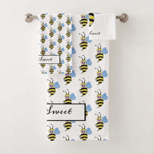 Jolie Abeille Aquarelle Avec Un Bon Sourire (En situation)