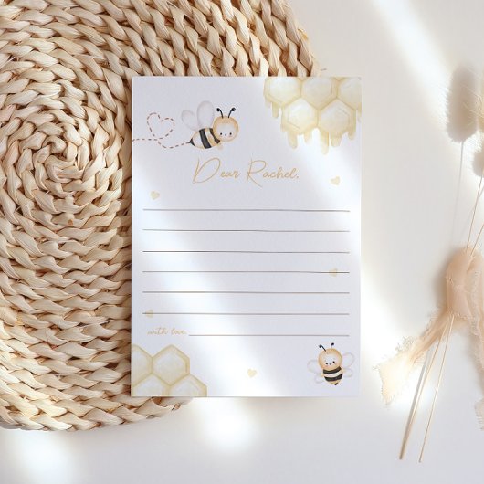 Jolie abeille miel Première carte de capsule de te