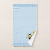 Jolie abeille sur fond bleu clair (Serviette à main)