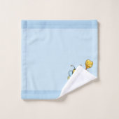 Jolie abeille sur fond bleu clair (Gant de toilette)