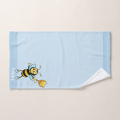Jolie abeille sur fond bleu clair (Serviette à main)