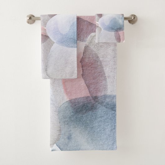 Jolie Abstraite Pastel Aquarelle Formes Douche C (En situation)