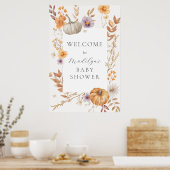 Jolie Affiche de bienvenue Baby shower Citrouille (Cuisine)