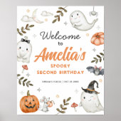 Jolie Affiche de bienvenue d'anniversaire Hallowee (Devant)
