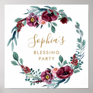 Jolie Affiche de bienvenue florale de la fête de l