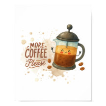 Jolie Affiche de Café Vintage - Encore du Café S'i