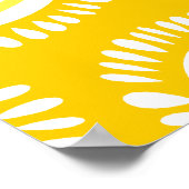 Jolie affiche de fleurs funky jaune (Coin)