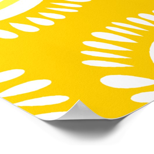 Jolie affiche de fleurs funky jaune (Coin)