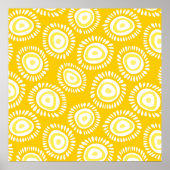 Jolie affiche de fleurs funky jaune (Devant)