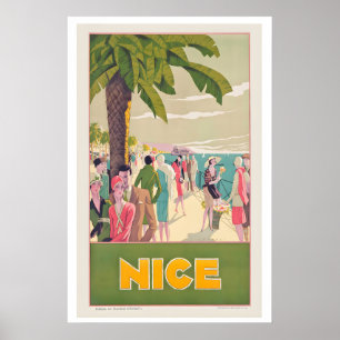 Jolie affiche de voyage vintage de la Côte d'Azur