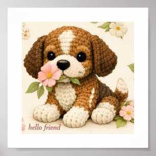 Jolie Affiche Florale Papillon Chien – Tricot Croc