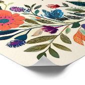 Jolie affiche florale - Personnalisable - Art popu (Coin)