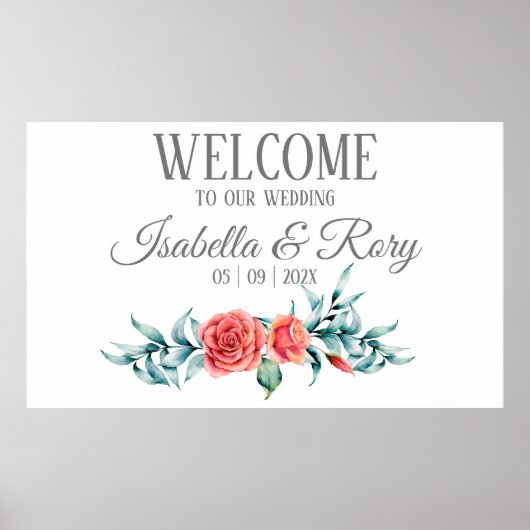 Jolie affiche Mariage Rose & Eucalyptus Bouquet (Devant)
