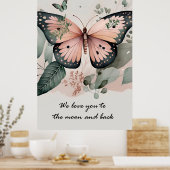 Jolie affiche papillon rose (Cuisine)