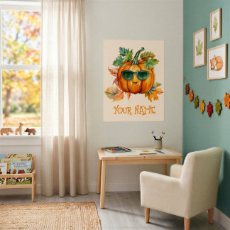 Jolie affiche personnalisée de citrouille d'automn