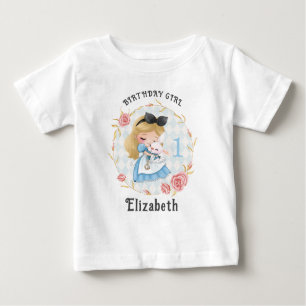 Jolie Alice et lapin blanc fille bébé T-shirt