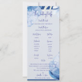Jolie aquarelle Bleu Floral Programme de mariage (Dos)