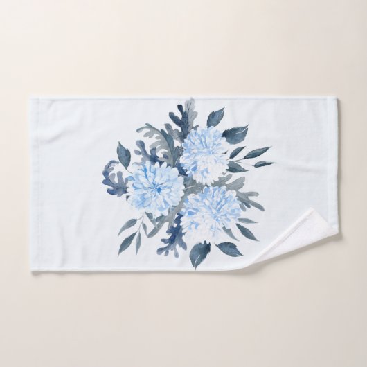 Jolie aquarelle bleue Florale (Serviette à main)