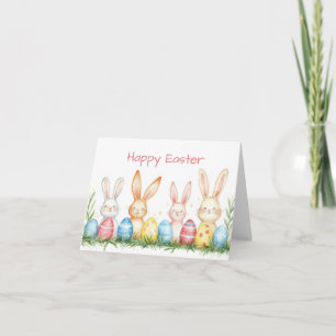 Jolie aquarelle Bunnies de Pâques Carte de vacance